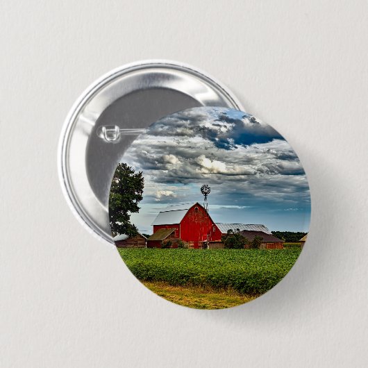 Rustisch  Boerderij Teelt Sojabonen Ronde Button 5,7 Cm (Voorkant /achterkant)