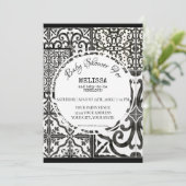 Rustisch Boerderij Tile Black White Modern Baby sh Kaart (Staand voorkant)