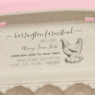 Rustisch Boerderij uit de kippenfamilie Verse eier Zelfinktende Stempel