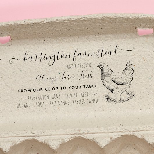 Rustisch Boerderij uit de kippenfamilie Verse eier Zelfinktende Stempel