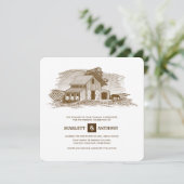 Rustisch | BOERDERIJ | Uitnodigingen tot weduwscha (Staand voorkant)