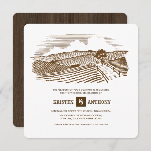 Rustisch | BOERDERIJ | Uitnodigingen tot weduwscha (Voorkant / Achterkant)