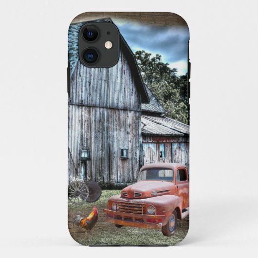 Rustisch Boerderij van Barn Truck Wagon Rooster Bo Case-Mate iPhone Case (Achterkant)
