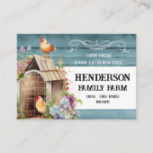 Rustisch Boerderij van blauwhout van kippeneieren Visitekaartje (Voorkant)