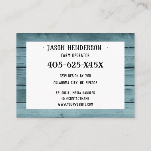 Rustisch Boerderij van blauwhout van kippeneieren Visitekaartje (Achterkant)
