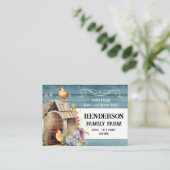 Rustisch Boerderij van blauwhout van kippeneieren Visitekaartje (Staand voorkant)