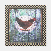 Rustisch Boerderij van kippen Vers Ephemera Magneet (Voorkant)