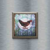 Rustisch Boerderij van kippen Vers Ephemera Magneet