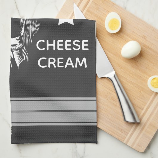 Rustisch Boerderij, vers melkkoe & stripes Theedoek (Quarter Fold)