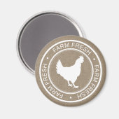 Rustisch Boerderij, vers White Hen Faux Burlap Magneet (Voorkant / Achterkant)