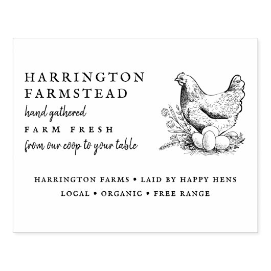 Rustisch Boerderij voor de Manuscript - Verse eier Rubberstempel (Afrduk)