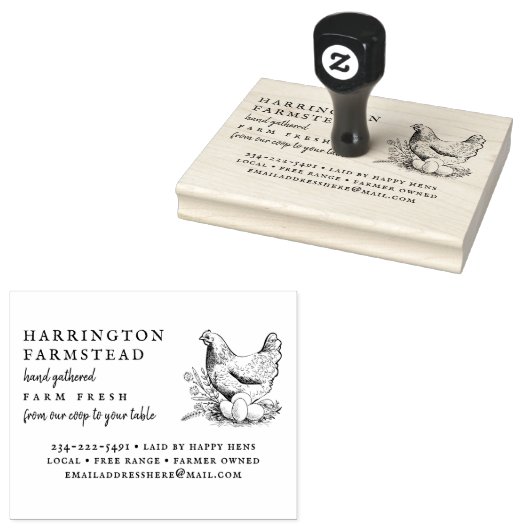 Rustisch Boerderij voor de Manuscript - Verse eier Rubberstempel (Gestempeld)