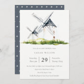 Rustisch Boerderij Windmill Theme Baby shower Invi Bedankkaart (Voorkant / Achterkant)