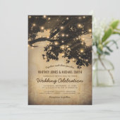  Rustisch Boom Lights Wedding Kaart (Staand voorkant)