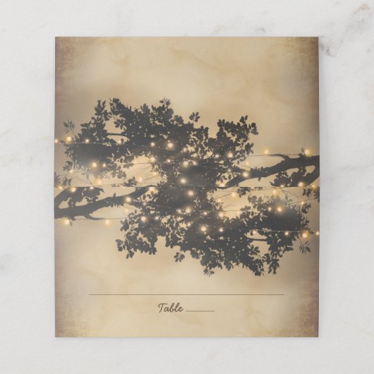  Rustisch Boom Lights Wedding Plaatskaartje (Buitenkant ongevouwen)