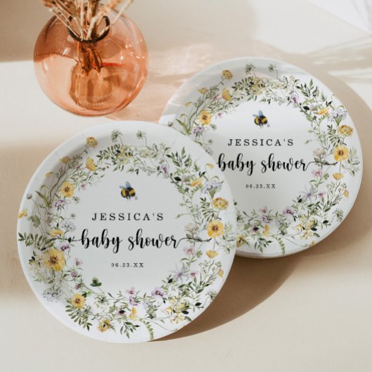 Rustisch Bord van Baby shower van onbewerkt bijenv