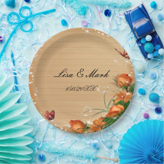 Rustisch Bord voor houten vlinderbloemetjes (Feest)