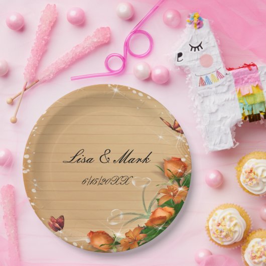 Rustisch Bord voor houten vlinderbloemetjes (Feest)