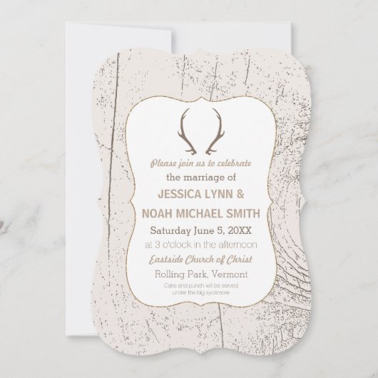 Rustisch bos en Barn Wood Wedding Kaart (Voorkant)