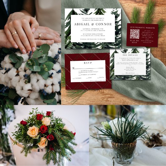 Rustisch bos Tartan Pset Red Black White Menu