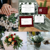 Rustisch bos Tartan Pset Red Black White RSVP Kaartje