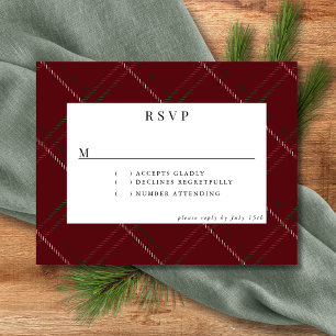 Rustisch bos Tartan Pset Red Black White RSVP Kaartje