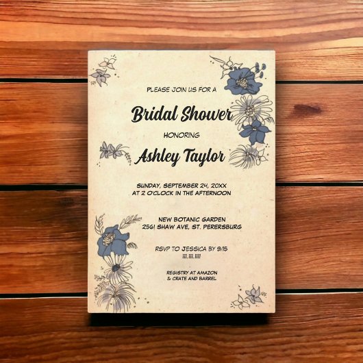  Rustisch Botanisch Boho Floral Vrijgezellenfeest Kaart