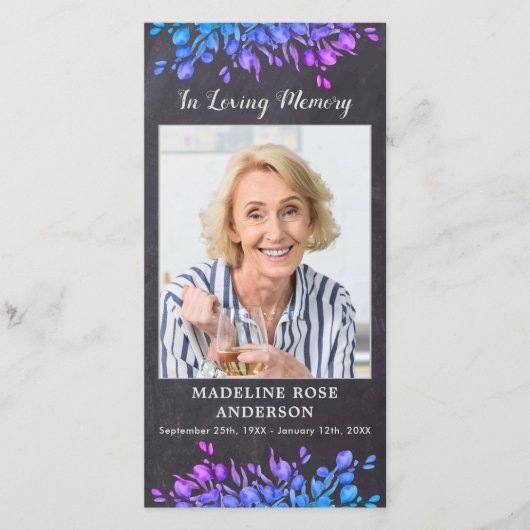 Rustisch Botanisch Memorial Funeral Bladwijzer (Voorkant)