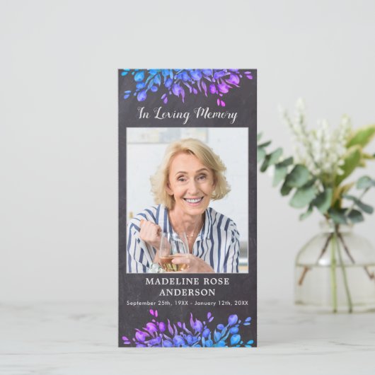 Rustisch Botanisch Memorial Funeral Bladwijzer (Staand voorkant)