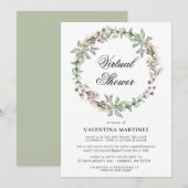 Rustisch Botanisch Wreator Virtual Bridal Baby sho Kaart (Voorkant / Achterkant)