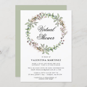 Rustisch Botanisch Wreator Virtual Bridal Baby sho Kaart