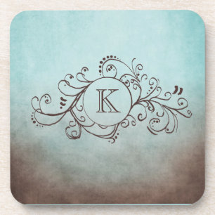 Rustisch bruin en Blauwgroen Bohemen Vlaams Onderzetter