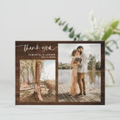Rustisch bruin houtmanuscript 5 foto bedankt je br (Staand voorkant)