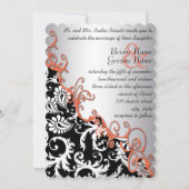 Rustisch bruin papier Damask Tangerine Swirls Kaart (Voorkant)