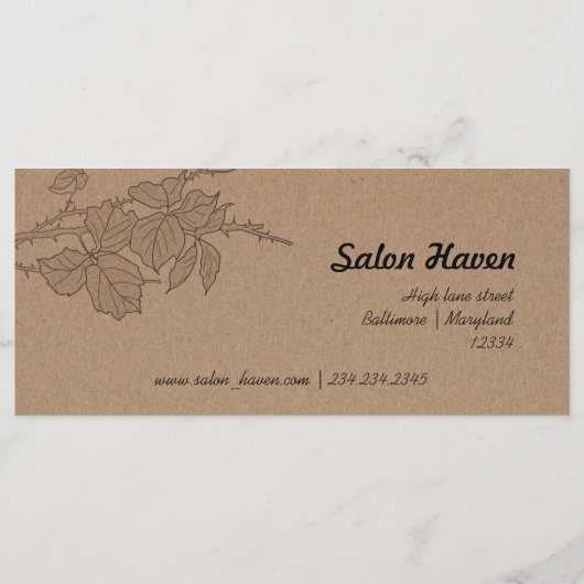 Rustisch Bruto-kraftpapier met cadeaubon (Achterkant)