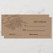 Rustisch Bruto-kraftpapier met cadeaubon (Voorkant / Achterkant)