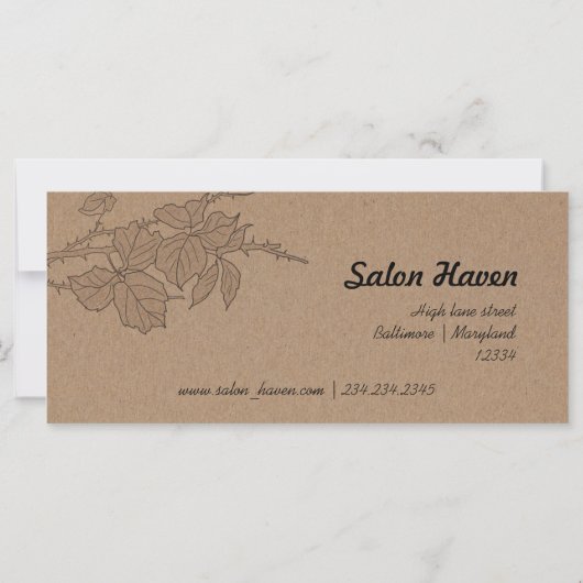 Rustisch Bruto-kraftpapier met cadeaubon (Achterkant)