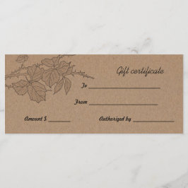 Rustisch Bruto-kraftpapier met cadeaubon