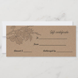 Rustisch Bruto-kraftpapier met cadeaubon