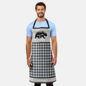 Rustisch Buffalo Pset Wood Cabin Black Beer Aangep Schort (Gedragen)