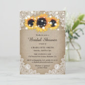 Rustisch Burlap Vrijgezellenfeest Zonnebloem Kaart (Staand voorkant)