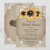 Rustisch Burlap Vrijgezellenfeest Zonnebloem Kaart (Voorkant / Achterkant)