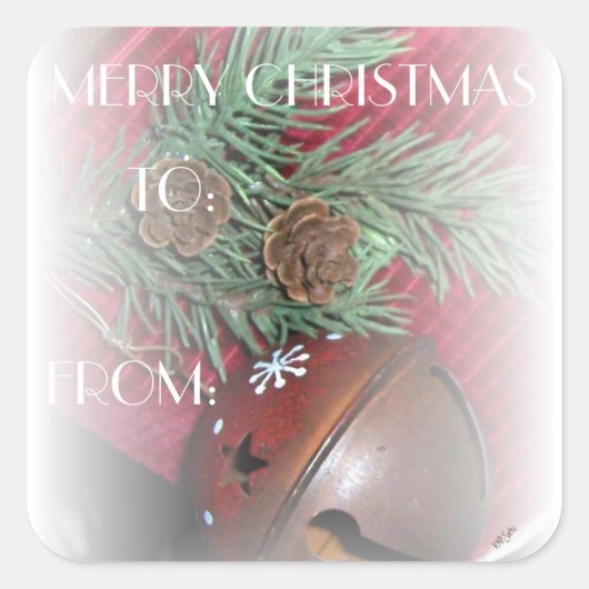 Rustisch cadeaulabel voor cellen vierkante sticker (Voorkant)