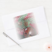 Rustisch cadeaulabel voor cellen vierkante sticker (Envelop)