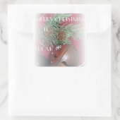 Rustisch cadeaulabel voor cellen vierkante sticker (Tas)