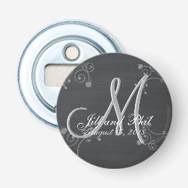 Rustisch Chalkboard 3d Monogram Button Flesopener