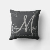 Rustisch Chalkboard 3d Monogram Kussen (Achterkant)