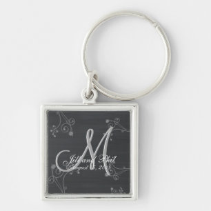 Rustisch Chalkboard 3d Monogram Sleutelhanger