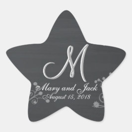 Rustisch Chalkboard 3d Monogram Ster Sticker