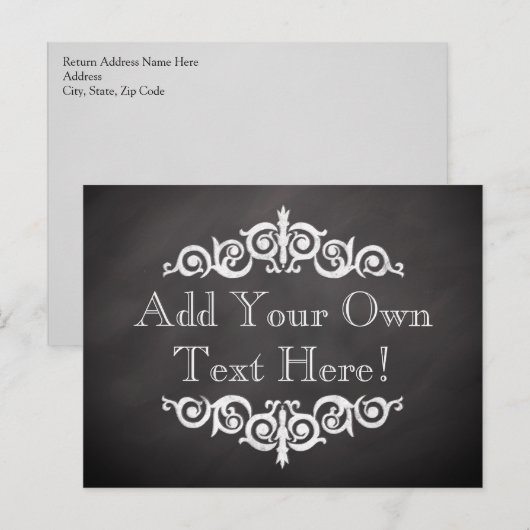 Rustisch  Chalkboard, aangepast Briefkaart (Voorkant / Achterkant)